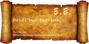 Belényi Bettina névjegykártya
